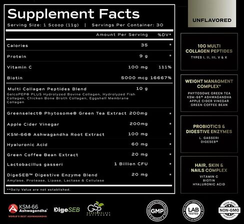 Super Multi Collagen Burn Powder for Women w. Probiotics, ACV, KSM66, Phytosome Green T, Biotin - Thermogenic Collagen Protein Supplement for Women Weight Metabolism & Gut Health + Hair Skin Nails in Saudi Arabia