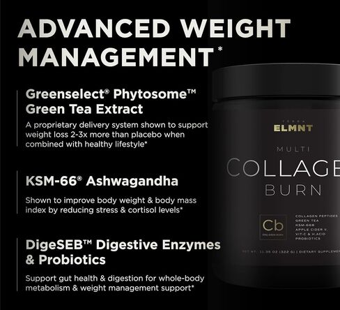 Super Multi Collagen Burn Powder for Women w. Probiotics, ACV, KSM66, Phytosome Green T, Biotin - Thermogenic Collagen Protein Supplement for Women Weight Metabolism & Gut Health + Hair Skin Nails in Saudi Arabia