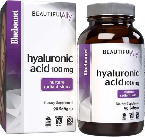 Bluebonnet Nutrition Hyaluronic Acid, Best for Hair, Skin, Nails, Skin Hydration, Beauty Nutrient, Non GMO, Gluten Free, Soy Free, Milk Free, 90 Softgels, 90 Servings in Saudi Arabia