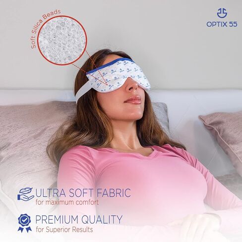 قناع العين للعيون الجافة - وسادة ضغط العين الرطبة القابلة للاستخدام في الميكروويف، جيدة للعين الوردية، التهاب الجفن وعلاج الجروح | فائقة الامتصاص وقابلة للغسل وقابلة لإعادة الاستخدام مع جراب تخزين in Kuwait