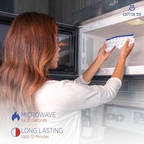 قناع العين للعيون الجافة - وسادة ضغط العين الرطبة القابلة للاستخدام في الميكروويف، جيدة للعين الوردية، التهاب الجفن وعلاج الجروح | فائقة الامتصاص وقابلة للغسل وقابلة لإعادة الاستخدام مع جراب تخزين in Kuwait