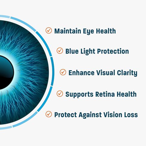 Vision Protection AREDS 2 Eye Vitamin & Mineral Supplement for Ocular Health, Lutemax 2020 with Natural Eye Institute AREDS 2 Study Ingredients Lutein, Vitamin C, Zeaxanthin & Zinc, 120 Mini Softgels in Saudi Arabia