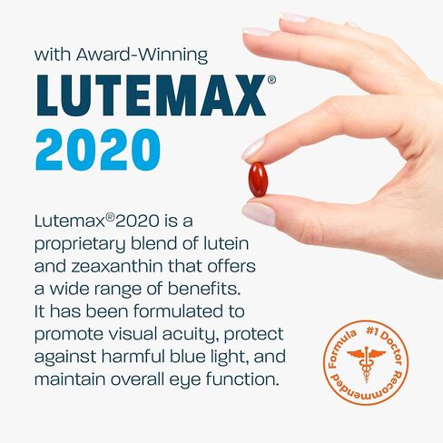 Vision Protection AREDS 2 Eye Vitamin & Mineral Supplement for Ocular Health, Lutemax 2020 with Natural Eye Institute AREDS 2 Study Ingredients Lutein, Vitamin C, Zeaxanthin & Zinc, 120 Mini Softgels in Saudi Arabia