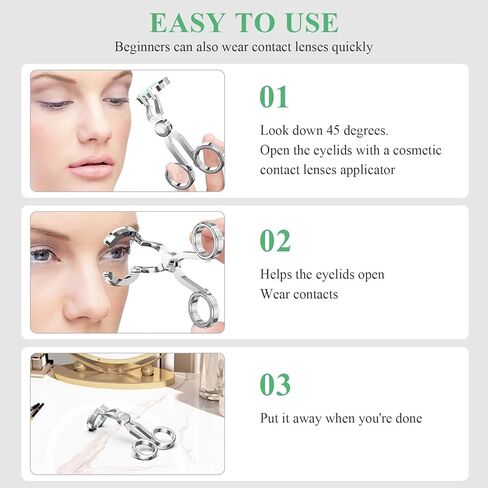 أداة إدخال وإزالة العدسات اللاصقة من Suteng، أداة مساعدة على ارتداء العدسات اللاصقة، مجموعة ملحقات العدسات اللاصقة، مريحة ومحمولة، مناسبة للأظافر الطويلة والمستخدمين الجدد in Kuwait