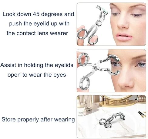 أداة العدسات اللاصقة من KRhino، عدسات لاصقة ملونة تساعد على ارتداء العدسات اللاصقة، تساعد على تعزيز الراحة والدقة، عدسات لاصقة بحجم السفر لإدخال أو إزالة الاتصال بشكل مريح. in Kuwait