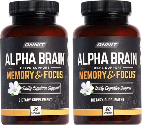 ONNIT Alpha Brain (360ct) - Premium Nootropic Brain Supplement - Focus, Concentration & Memory - Alpha GPC, L Theanine & Bacopa Monnieri in Kuwait