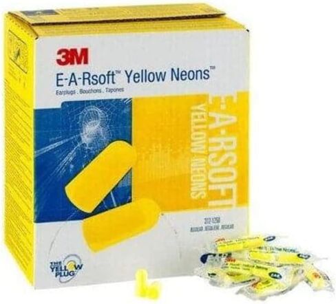 سدادات أذن 3M، 200 زوج/صندوق، E-A-Rsoft Yellow Neons 312-1250، غير سلكية، للاستعمال مرة واحدة، رغوة، NRR 33، حفر، طحن، تصنيع آلي، نشر، سنفرة، لحام، زوج واحد/كيس بولي in Saudi Arabia