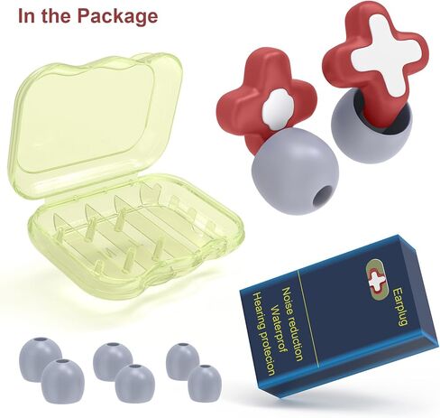 سدادات أذن FNGXX لتقليل الضوضاء، سدادات أذن سيليكون مرنة قابلة لإعادة الاستخدام للنوم والحفلات الموسيقية والدراجات النارية والطائرات وحساسية الضوضاء، ثلاثة أحجام (S/M/L) - إلغاء الضوضاء 35 ديسيبل (أرجواني) in Kuwait