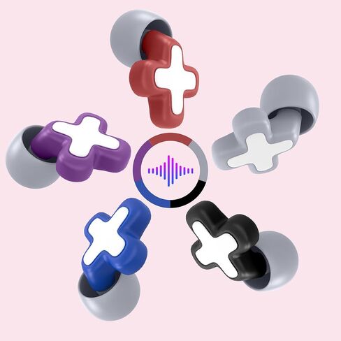 سدادات أذن FNGXX لتقليل الضوضاء، سدادات أذن سيليكون مرنة قابلة لإعادة الاستخدام للنوم والحفلات الموسيقية والدراجات النارية والطائرات وحساسية الضوضاء، ثلاثة أحجام (S/M/L) - إلغاء الضوضاء 35 ديسيبل (أرجواني) in Kuwait