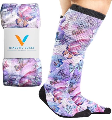 Viasox Butterfly Non-Binding Diabetic Socks in Kuwait