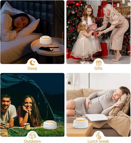 جهاز ضوضاء أبيض من Uyled مع 30 صوتًا مهدئًا و3 وظائف ذاكرة مؤقت وإضاءة ليلية دافئة آلة ضوضاء محمولة للبالغين/الأطفال/نوم الأطفال، والاسترخاء in Kuwait