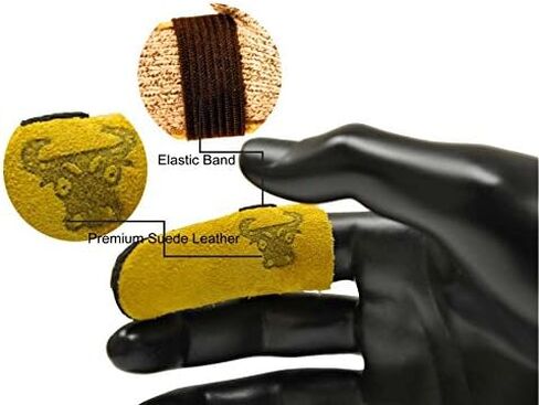 G & F 8128L Cowhide Leather Finger Guard, Finger Protection, Size Large,Tan in Saudi Arabia