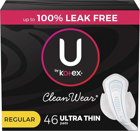 U by Kotex CleanWear Ultra Thin Feminine Pads with Wings, Regular Absorbency, 32 Count in Saudi Arabia