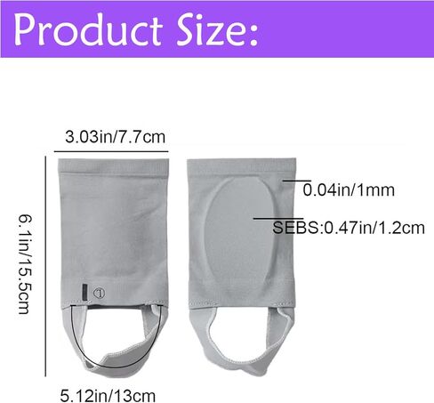 أوليفيا صامويل أكمام دعم قوس القدم، وسادة جل من الداخل للنساء والرجال، شريط دعم أخمصي قابل للتعديل، أغطية دعم قوس قابلة للتنفس للأقدام المسطحة العالية والقوس الساقط (قطعتان) in Kuwait