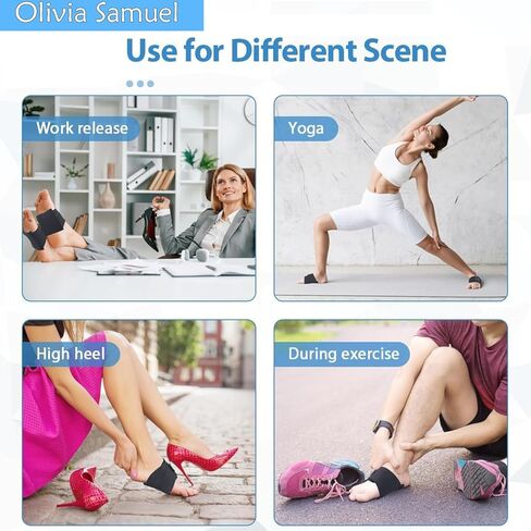 أوليفيا صامويل أكمام دعم قوس القدم، وسادة جل من الداخل للنساء والرجال، شريط دعم أخمصي قابل للتعديل، أغطية دعم قوس قابلة للتنفس للأقدام المسطحة العالية والقوس الساقط (قطعتان) in Kuwait