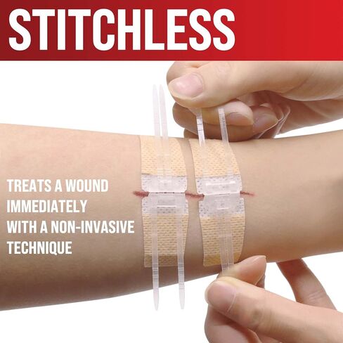 Emergency Wound Closure Strips - 2pk - Laceration Closure Kit - Stitchless & Easy to Use - Butterfly Bandages in Kuwait
