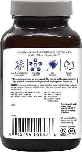 Country Life Maxi-Hair للرجال مع Saw Palmetto، DIM والبيوتين، دعم الشعر، 60 كبسولة هلامية، معتمدة بأنها خالية من الغلوتين in Saudi Arabia