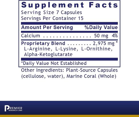 Premier Research Labs Amino HGH - Essential Amino Acids Formula - for Lean Muscle Support - with Arginine, Lysine, Ornithine, Alpha-Ketoglutarate - 105 Plant-Source Capsules in Saudi Arabia