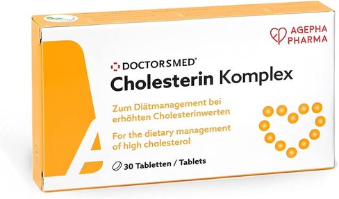 DOCTORSMED Cholesterin Komplex | 30 Vegan Tablets | Supplement to Maintain Cholesterol Levels | Red Yeast Rice Extract with Monacolin K | Gluten-Free, Lactose-Free | Manufactured in Europe in Saudi Arabia