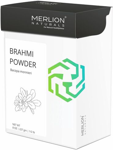 Brahmi Leaves Powder by Merlion Naturals | Bacopa monnieri | 100% Pure and Natural (8 OZ) in Kuwait