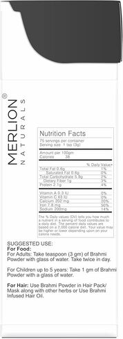 Brahmi Leaves Powder by Merlion Naturals | Bacopa monnieri | 100% Pure and Natural (8 OZ) in Kuwait