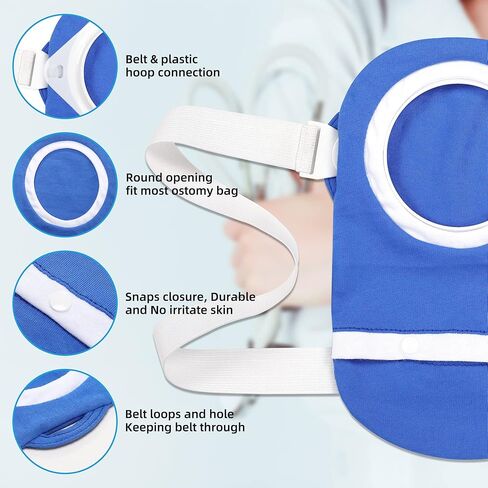 Fewener Ostomy Bag Covers Kit - 3Pcs Colostomy Bag Covers for Women with Adjustable Belt, Odor Reducing Ostomy Pouch Covers, 3.5inch Round Opening Colostomy Bag Covers for Men, Ileostomy, Washable in Kuwait