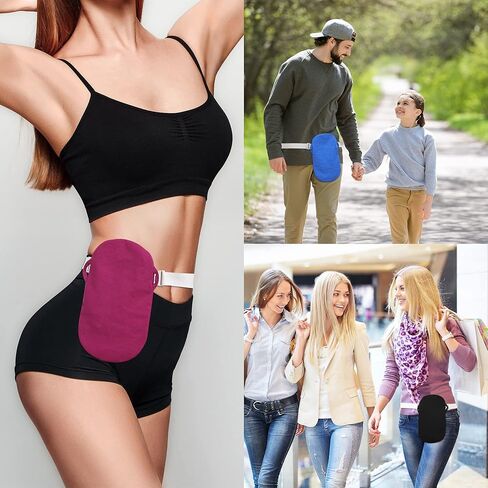 Fewener Ostomy Bag Covers Kit - 3Pcs Colostomy Bag Covers for Women with Adjustable Belt, Odor Reducing Ostomy Pouch Covers, 3.5inch Round Opening Colostomy Bag Covers for Men, Ileostomy, Washable in Kuwait
