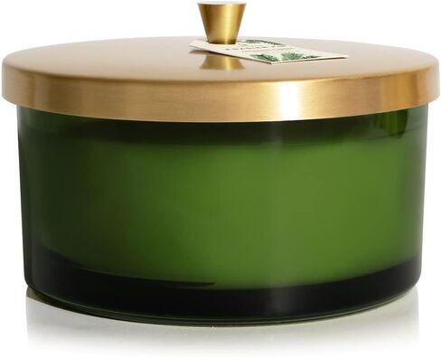 شمعة Thymes Heritage ذات 3 فتيل - شمعة معطرة برائحة التنوب فريزر للعطور المنزلية - شمعة زجاجية خضراء (17 أونصة) in Saudi Arabia