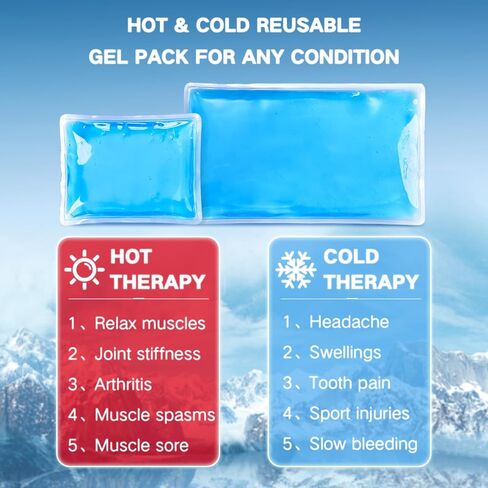 عبوات جل الثلج للإصابات، أكياس ثلج ساخنة وباردة قابلة لإعادة الاستخدام، مجموعة عبوات ثلج ناعمة مع أشرطة لتخفيف الألم وإعادة التأهيل، مجموعة الإسعافات الأولية المرنة قطعتان in Kuwait