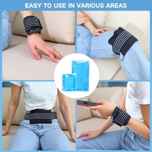 عبوات جل الثلج للإصابات، أكياس ثلج ساخنة وباردة قابلة لإعادة الاستخدام، مجموعة عبوات ثلج ناعمة مع أشرطة لتخفيف الألم وإعادة التأهيل، مجموعة الإسعافات الأولية المرنة قطعتان in Kuwait
