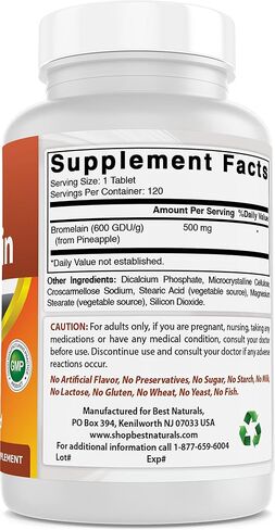 Best Naturals Bromelain 500mg 120 Tablets (120 Count (Pack of 3)) in Saudi Arabia
