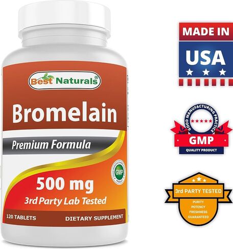 Best Naturals Bromelain 500mg 120 Tablets (120 Count (Pack of 3)) in Saudi Arabia