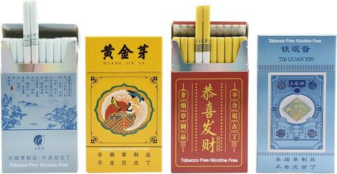 سجائر Wild Tea العشبية، خالية من التبغ والنيكوتين، 4 علب، 80 سيجارة in Kuwait