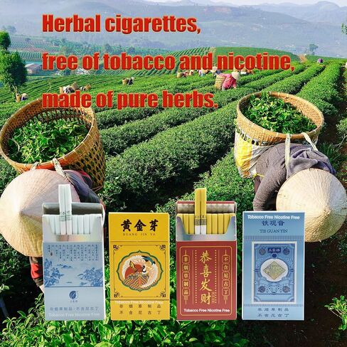 سجائر Wild Tea العشبية، خالية من التبغ والنيكوتين، 4 علب، 80 سيجارة in Kuwait