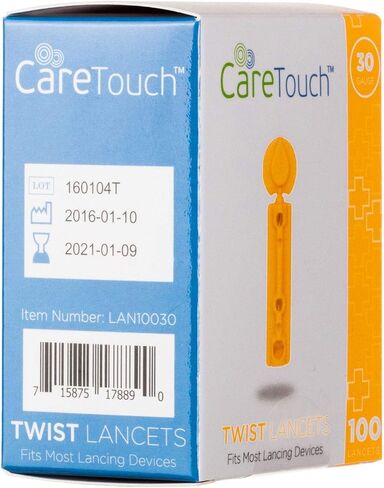 Care Touch Twist Top Lancets 30 Gauge, 100 Lancets, Shape, (Pack of 100) in Saudi Arabia