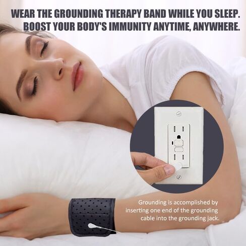 WAUZOBLE Grounding Wrist Strap, Ground Strap with 15 Ft Grounding Cord, Grounding Therapy Band for Improves Sleep, Reduces Pain and Inflammation, Increases Energy in Kuwait