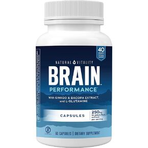 أداء الدماغ الطبيعي والحيوي، مع مستخلص الجنكة والباكوبا، وإل-جلوتامين، ونبتة سانت جونز؛ يساعد على دعم الإدراك والانتباه والذاكرة العاملة؛ خالي من الغلوتين؛ 60 كبسولة مرة واحدة يوميًا* in Kuwait
