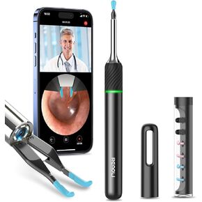 Ear Wax Removal Tool with Real-time Remote Video, Remoli 3-in-1 Ear Cleaner Earwax Removal Kit with Ear Pick & Tweezers Mode, 10MP Ear Camera Otoscope with Light, 12 Pcs Ear Scoops for Whole Family in Saudi Arabia