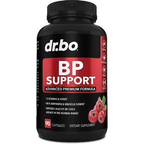 دكتور. مكمل دعم BO Blood BP - الثوم العشبي الصحي ومكملات الكركديه الطبيعية، تركيبة الفيتامينات والأعشاب الصحية - حبوب الزعرور، مزيج فيتامينات القلب، كبسولات مكملات التدفق للنساء والرجال in Kuwait