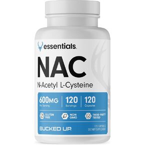 مكمل NAC (N-Acetyl Cysteine) 600 مجم لكل جرعة، أساسيات (120 وجبة، 120 كبسولة) in Kuwait