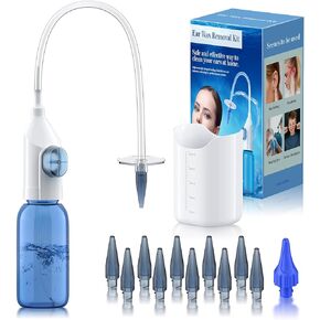 Ear Wax Removal, Manual Ear Irrigation Flushing System, Ear Wax Removal Tool, Safe and Effective Ear Cleaning Kit, Ear Cleaner - Includes Basin,10 Tips in Kuwait