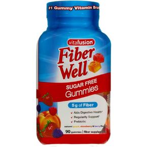 VitaFusion, Fiber Well Gummies, Fiber Supplement, Assorted Flavors - 90 gummies, Pack of 4