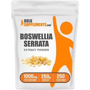 BulkSupplements.com Boswellia Serrata Extract Powder - from Frankincense Resin, Boswellia Serrata Powder - Herbal Supplement, Gluten Free, 500mg per Serving, 500g (1.1 lbs) (Pack of 1)