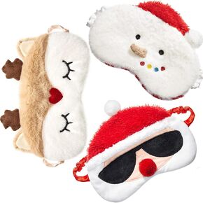 3 Pieces Christmas Eye Masks for Boys and Girls Sleeping Mask for Kids Sleep Mask for Christmas, Santa Snowman Cute Eyemask for Children Family Christmas Party in Saudi Arabia