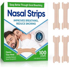 Nasal Strips,Extra Strength Nasal Strips for snoring, 100 Count | Effective Anti-Snoring to Enhance or Improve Nasal Breathing,Comfortable Snoring Solution & Nasal Congestion Relief Caused by Colds in Kuwait