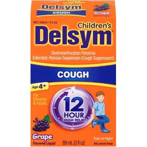 Delsym Children's 12 Hr Cough Relief Liquid, Grape, 3 oz (Pack of 2) in Kuwait