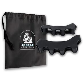 JOBEAR Athletics Toe Separators for Functional Fitness Athletes - Toe Spacers - Correct Toes - Foot Care - Foot Health - Bunion Corrector (Black)