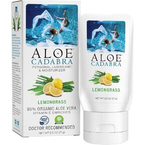 Aloe Cadabra Water Based Citrus Flavored Lubricant Moisturizer Best Organic Natural Lemongrass Lube for Men, Women & Couples, 2.5oz in Kuwait