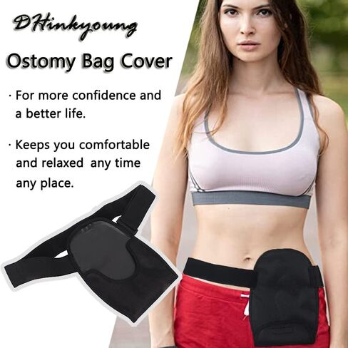 Ostomy Bag Cover with Adjustable Fixation Band, Breathable Ileostomy Supplies, Ostomy Pouch Stretchy Colostomy Bag Cover for Colonoscopy Ileostomy Stoma Care Supplies (Blue Breathable) in Saudi Arabia