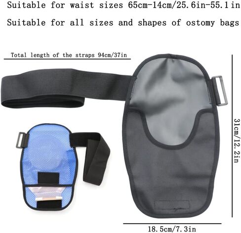 Ostomy Bag Cover with Adjustable Fixation Band, Breathable Ileostomy Supplies, Ostomy Pouch Stretchy Colostomy Bag Cover for Colonoscopy Ileostomy Stoma Care Supplies (Blue Breathable) in Saudi Arabia